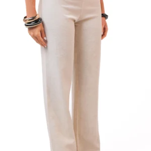 AGATE Asymmetric Chain Waist Linen Pants
