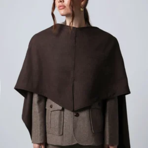 Alex brown wool cape