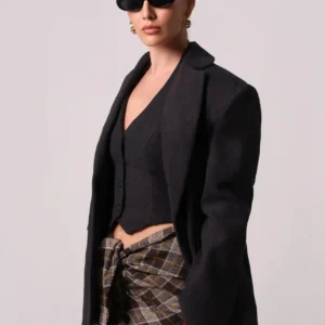 BELLE vest/blazer wool grey set