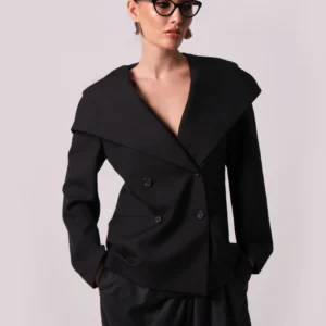 AYLA hooded double-breasted blazer