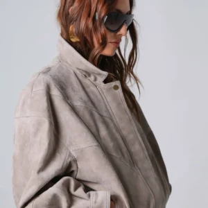 ELLORY oversized greige suede jacket