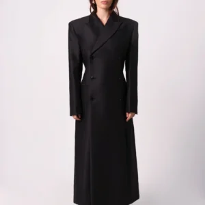 Statement snatched double-breasted coat