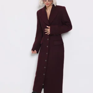 MIA burgundy wool coat
